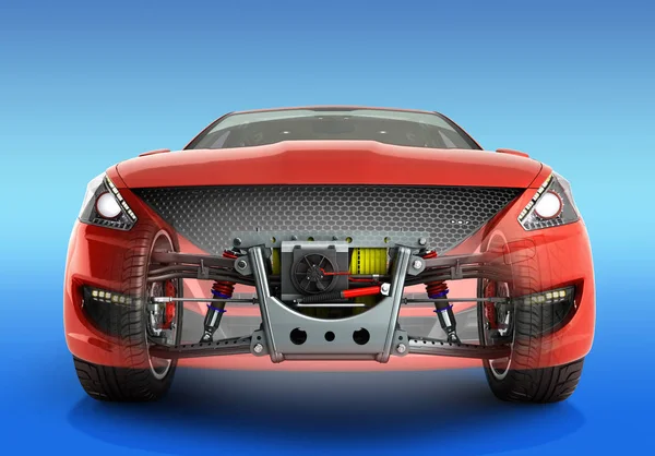 Elektroauto Cystem Radstand Mit Elektrofahrzeugantrieb Und Batteriepack Rendering Als Autoteil — Stockfoto
