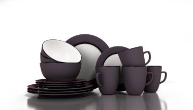 karanlık yemekleri 3d render Beyaz dizi