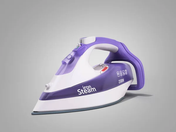 modern steam iron 3d render on grey