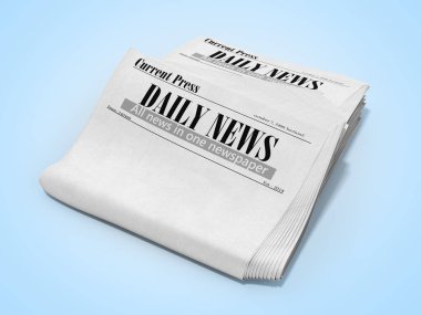 boş yığın 3d render mavi gazetede