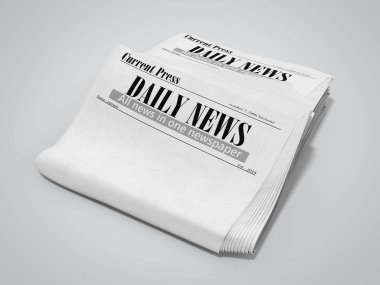 boş yığın 3d render Grey gazetede