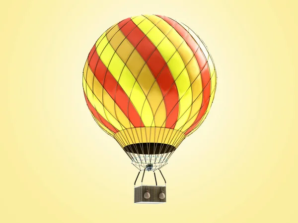 Heißluftballon Rendering Auf Farbigem Hintergrund — Stockfoto