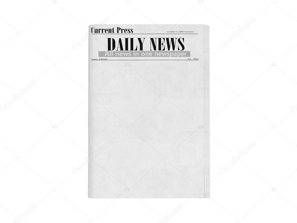 newspaper in stack 3d render on white no shadow