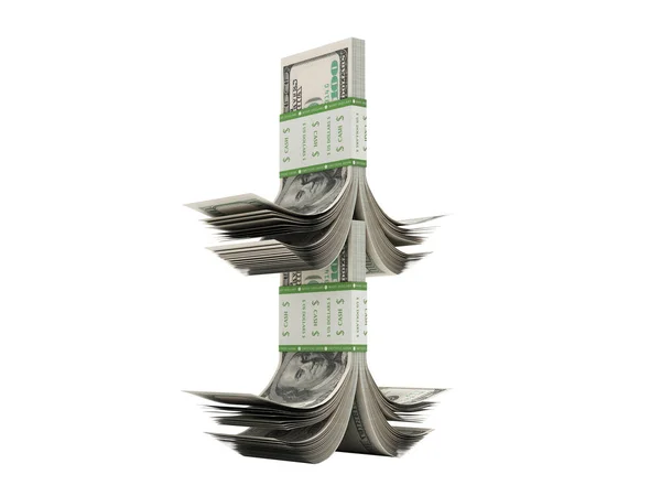 Wads Money Christmas Tree Render White Shadow — Stockfoto