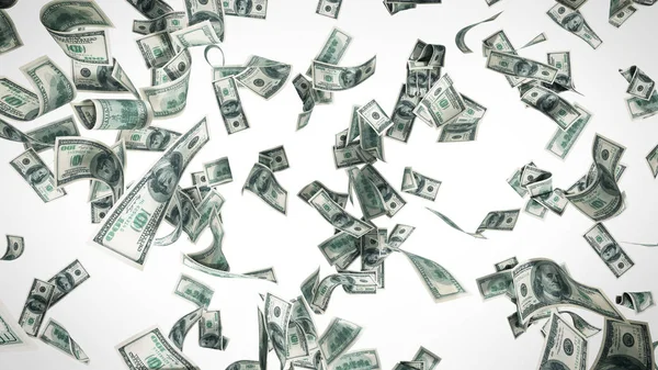 Yüz Dolarlık Banknotlar Üzerinde Alanı Beyaz Arka Plan Üzerinde Hiçbir — Stok fotoğraf
