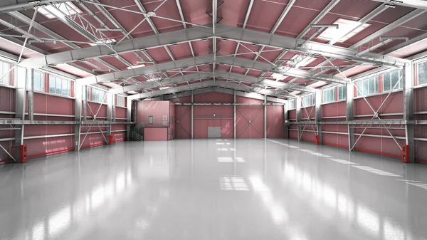 Empty Hangar Delivery Warehouse Render Illustration — Stock Photo, Image