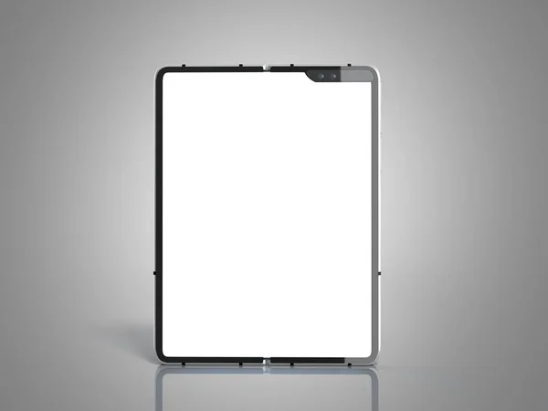 Nowoczesnych elastycznych inteligentny telefon biały ekran dla renderowania 3d makieta na — Zdjęcie stockowe