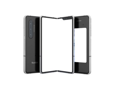 İlk seri esnek telefon 3d render beyaz arka plan yok sha