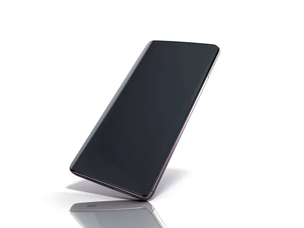 Modernes Vollbild-Smartphone 3D-Rendering auf Weiß — Stockfoto