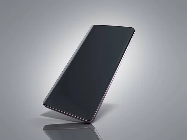 Modernes Vollbild-Smartphone 3D-Rendering auf grau — Stockfoto