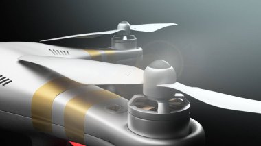 Rotor uçağı 3d render darck arka plan üzerinde kapat