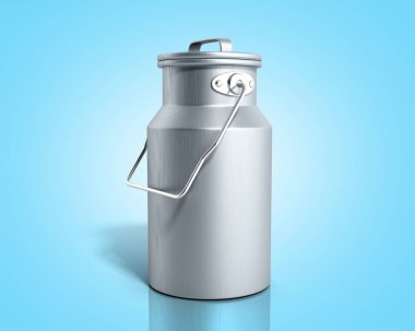 kapsayıcı için 3d render mavi zemin üzerine süt 