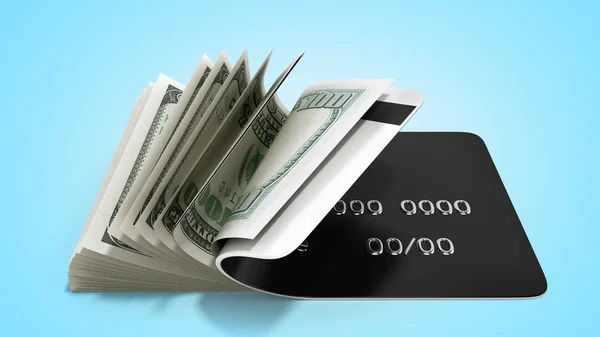 Conceito de pagamento de levantamento de dinheiro por notas de dólar de cartão cair — Fotografia de Stock
