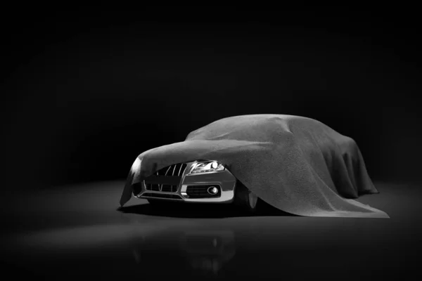 arabanın altında bir darck kırmızı bir bez sunumunu kavramı 