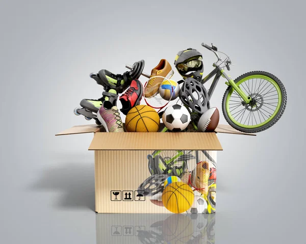 Conceito de categorias de produtos desgaste esportivo e equipamentos no b — Fotografia de Stock