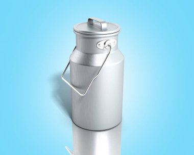 mavi degrade arka plan üzerinde süt 3d render için konteyner olabilir 