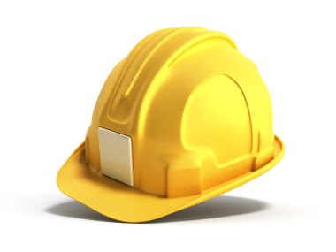 Sert şapka kask İnşaat araçları 3d beyaz render 