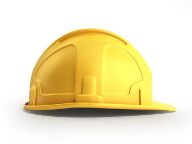 Sert şapka arka plan İnşaat araçları 3d beyaz render 