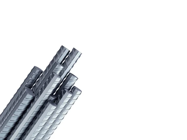 Reinforcement steel bar Steel building armature from corner 3d i — Stock Photo, Image