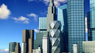 Gün şehir yansıma 3d render resim ile 