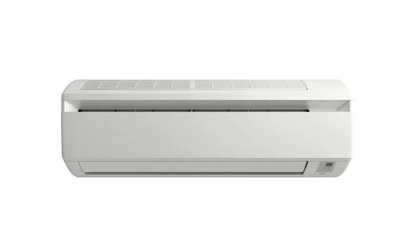 Máquina de ar condicionado de cor branca 3d render no branco sem sombra — Fotografia de Stock