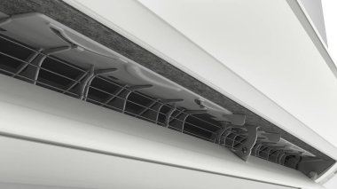 Beyaz renkli Klima makinesi 3D render beyaz