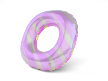 Renkli kauçuk yüzme daire 3d beyaz render
