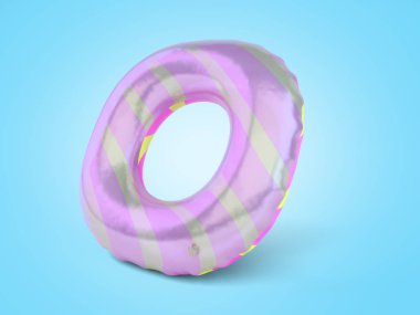 Mavi degrade renkli kauçuk yüzme daire 3d render
