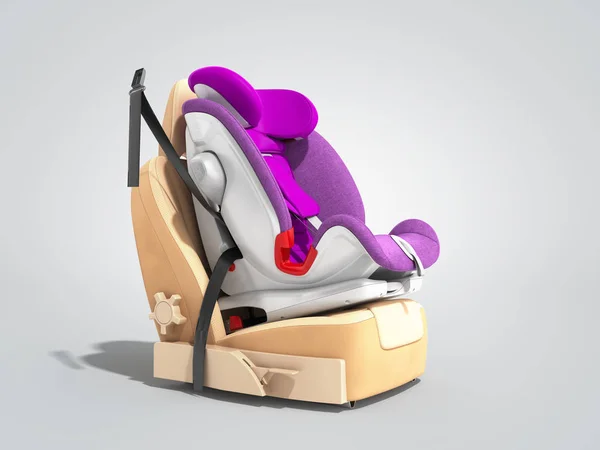 Asiento de coche de bebé 3d renderizar en gradiente gris — Foto de Stock