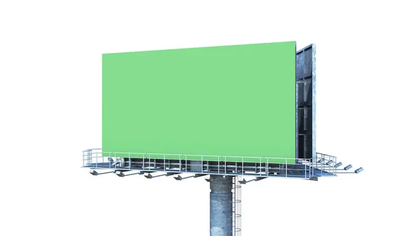 Cartelera con pantalla verde vacía 3d renderizar en blanco — Foto de Stock