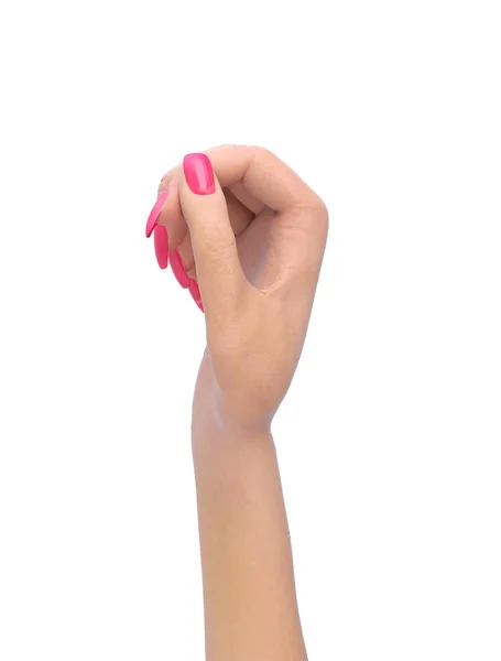 Жіноча рука в статичній позі, що тримає лист або карту 3d рендерингу o — стокове фото