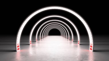 soyut minimal arka plan beyaz parlayan cyrcle hatları tünel ne