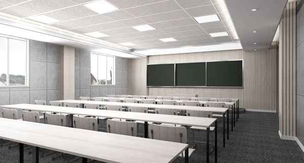 Semplice aula vuota a scuola immagine di rendering 3d — Foto Stock