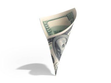 dolar banknot kağıt zarf 3d beyaz render 