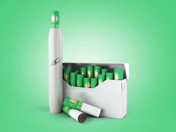 Warmte niet verbranden tabak producttechnologie elektronische sigaret 3D — Stockfoto