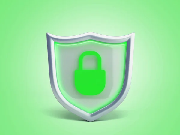 secure resource concept safety sign 3d render on green gradient