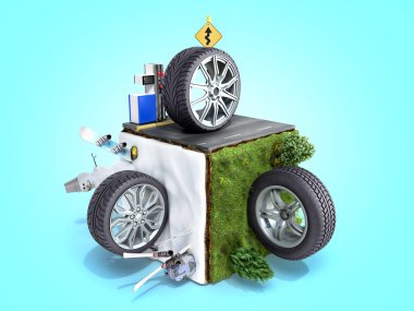 yollar asfalt kar ve off road 3d ren üç tür kavramı