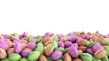 makro çok renkli fransız macaroon 3d render görüntü