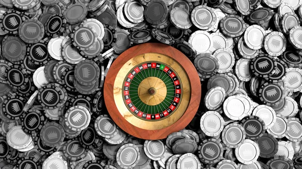 Verschiedene Farbe Casino Chips als Hintergrund 3D-Renderobjekte — Stockfoto
