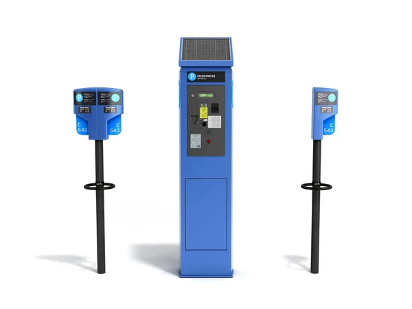 Máquina de medidor de estacionamento renderização 3d em branco — Fotografia de Stock