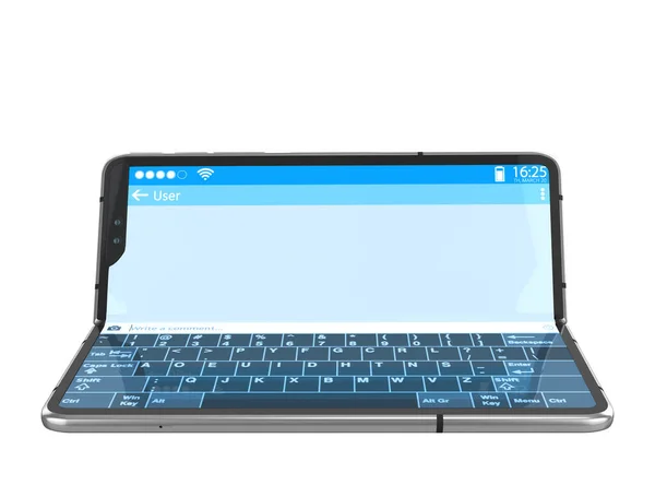 Serial Flexible Phone Dialog Box Screen Render White Shadow — Stock Photo, Image