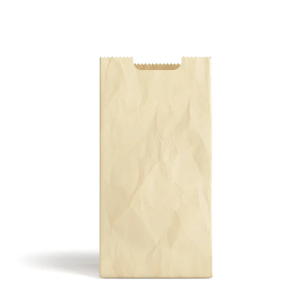 白い背景に3Dレンダリング用の空の紙袋 — ストック写真