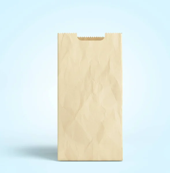 Empty Paper Bag Products Render Blue Gradient Background — Stock Photo, Image