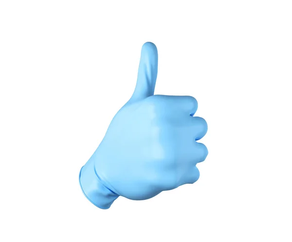 Medical Glove Thumbs Approval Render White — Stock Photo, Image
