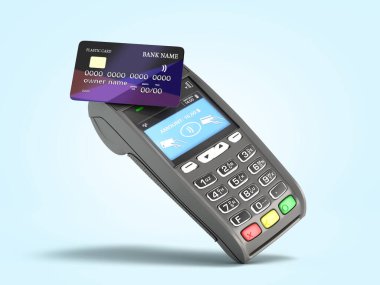 mavi gradyanlı 3D görüntüleme terminali üzerinden kredi kartıyla ulaşılamaz ödeme