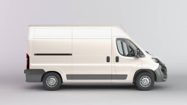 Beyaz Dağıtım Van Simgesi Gri gradyan 3d