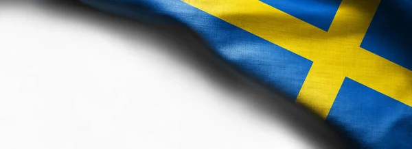 Schwedische Flagge auf weißem Hintergrund — Stockfoto