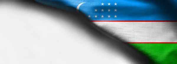 Bandiera dell'Uzbekistan su sfondo bianco — Foto Stock