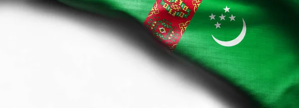 Bandeira de Turkmenistan on white background — Fotografia de Stock