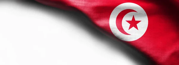 Tunísia acenando bandeira no fundo branco — Fotografia de Stock